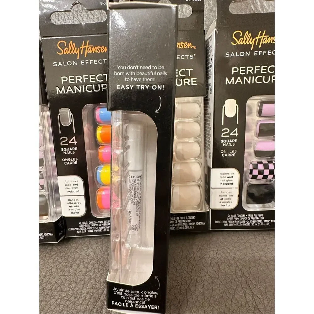Sally Hansen Multi Patterns and French Tip Square Shape Nails New